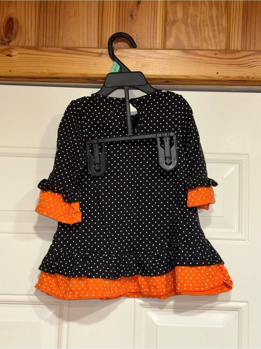 Carter's Black and Orange Polka-Dot Ghost 'BOO' Halloween Dress - Picture 3 of 3